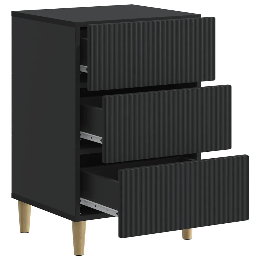 Cabinet de chevet Noir 43 x 41 x 66,5 cm Bois d'ingénierie - 4