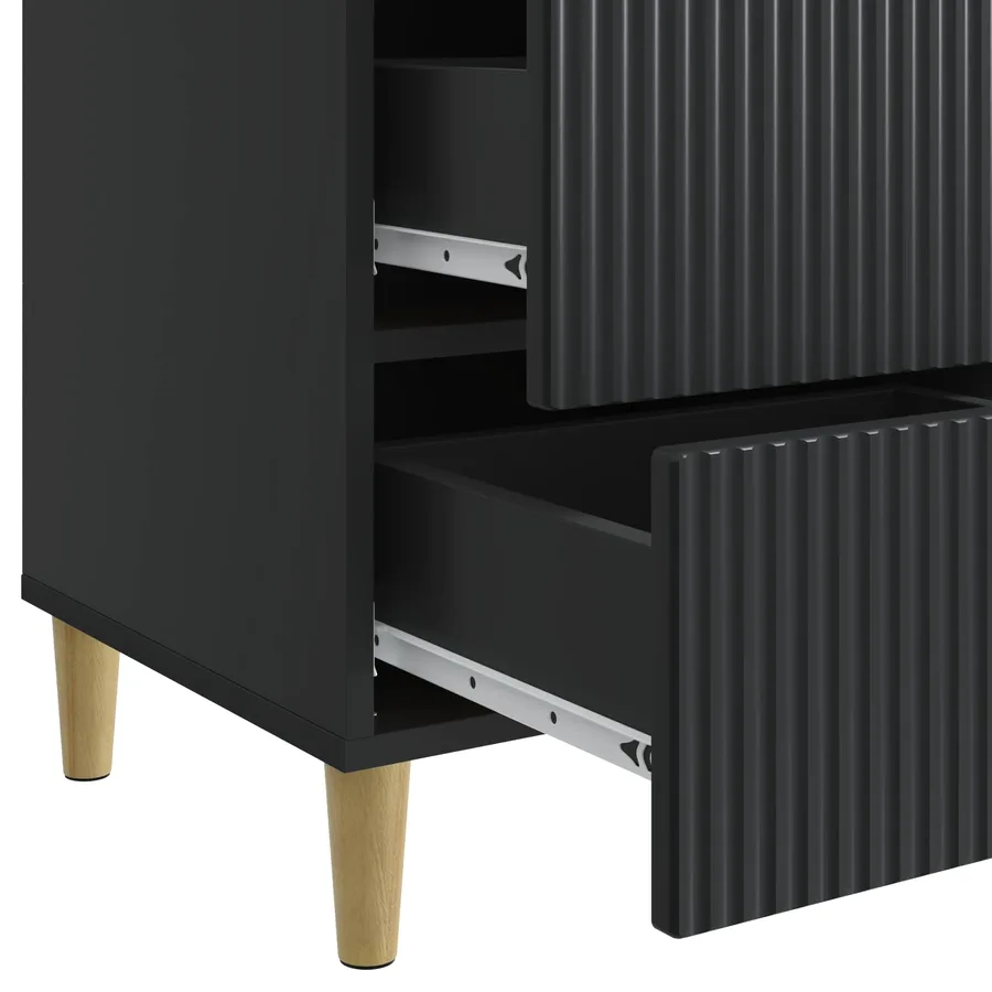 Cabinet de chevet Noir 43 x 41 x 66,5 cm Bois d'ingénierie - 9