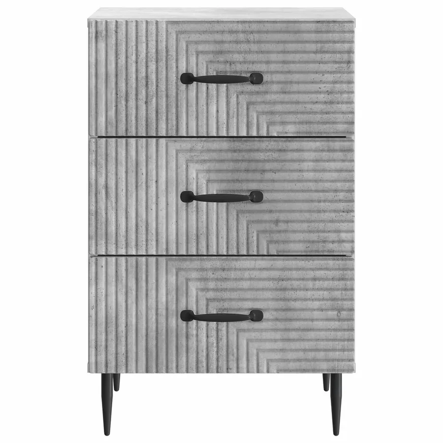 Cabinet de chevet avec tiroir Gris béton 43 x 41 x 66,5 cm - 5