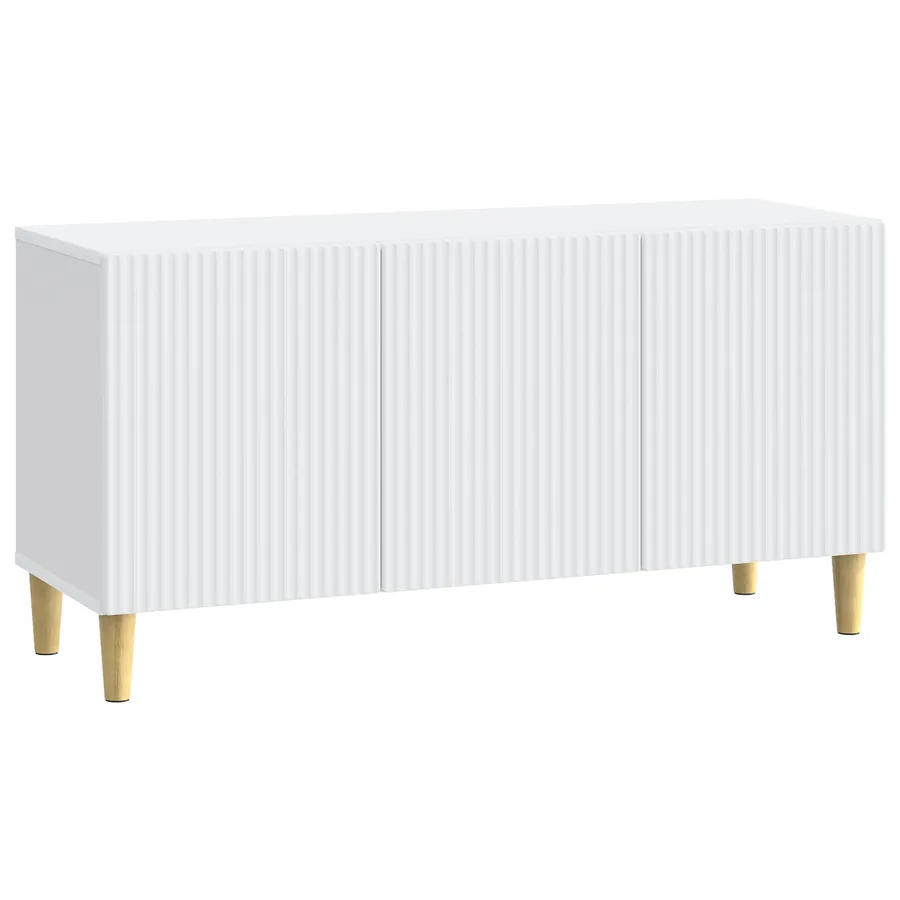 Meuble TV Blanc 99 x 34,5 x 50 cm Bois d'ingénierie - 2