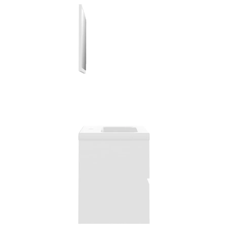 Ensemble de meubles de salle de bain blanc bois d'ingénierie - 5
