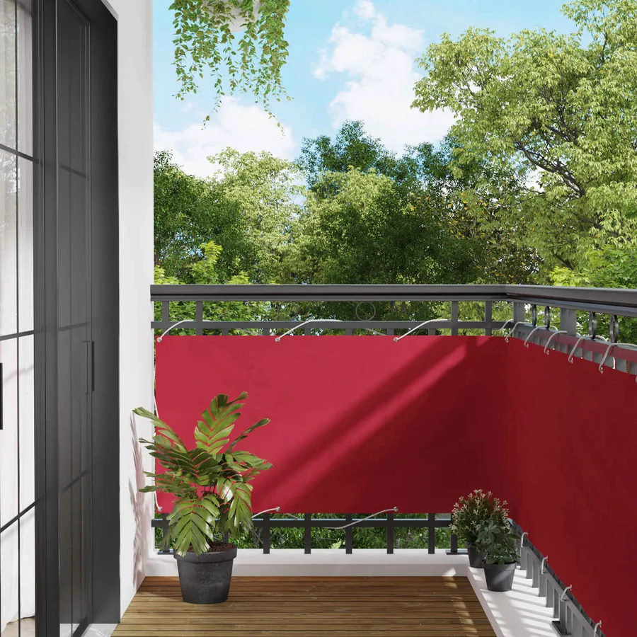 Écran de balcon Rouge 75 x 200 cm Oxford alu enduit de PU