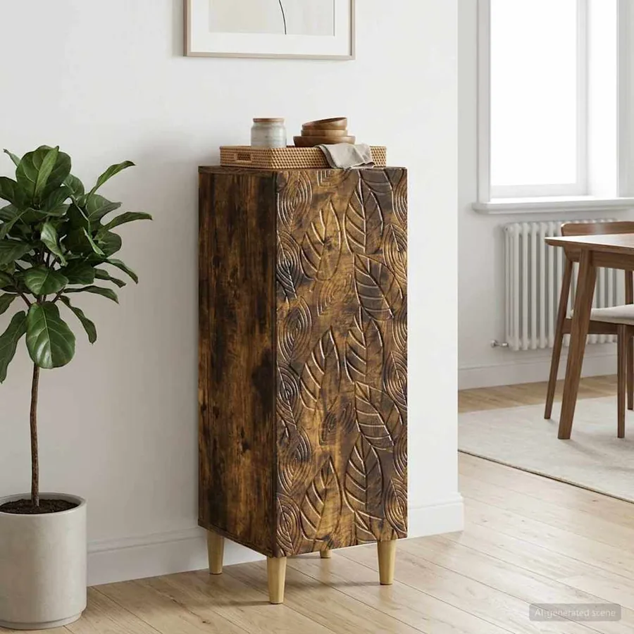 Buffet Chêne fumé 33 x 34,5 x 90 cm Bois d'ingénierie