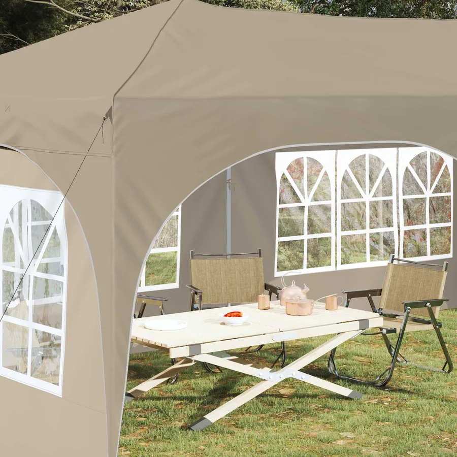 Tente de fête pop-up 575 x 288 x 245 cm Crème Tissu Oxford - 3