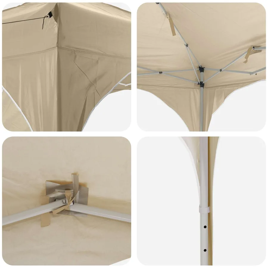 Tente de fête pop-up 575 x 288 x 245 cm Crème Tissu Oxford - 8