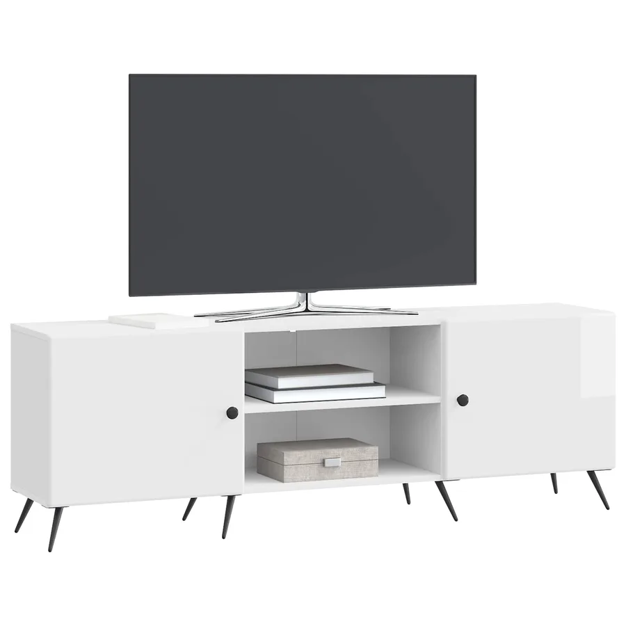 Meuble TV Blanc brillant 150 x 31 x 50 cm Bois d'ingénierie - 3