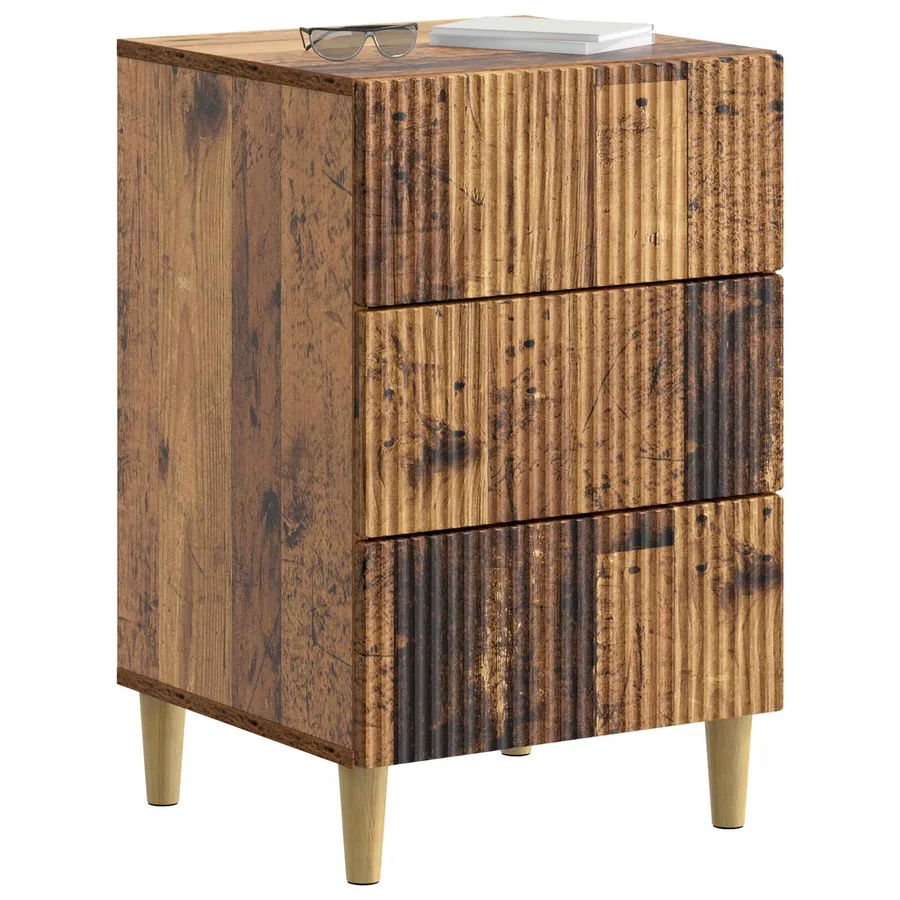 Cabinet de chevet avec tiroir Bois ancien 43 x 41 x 66,5 cm - 3