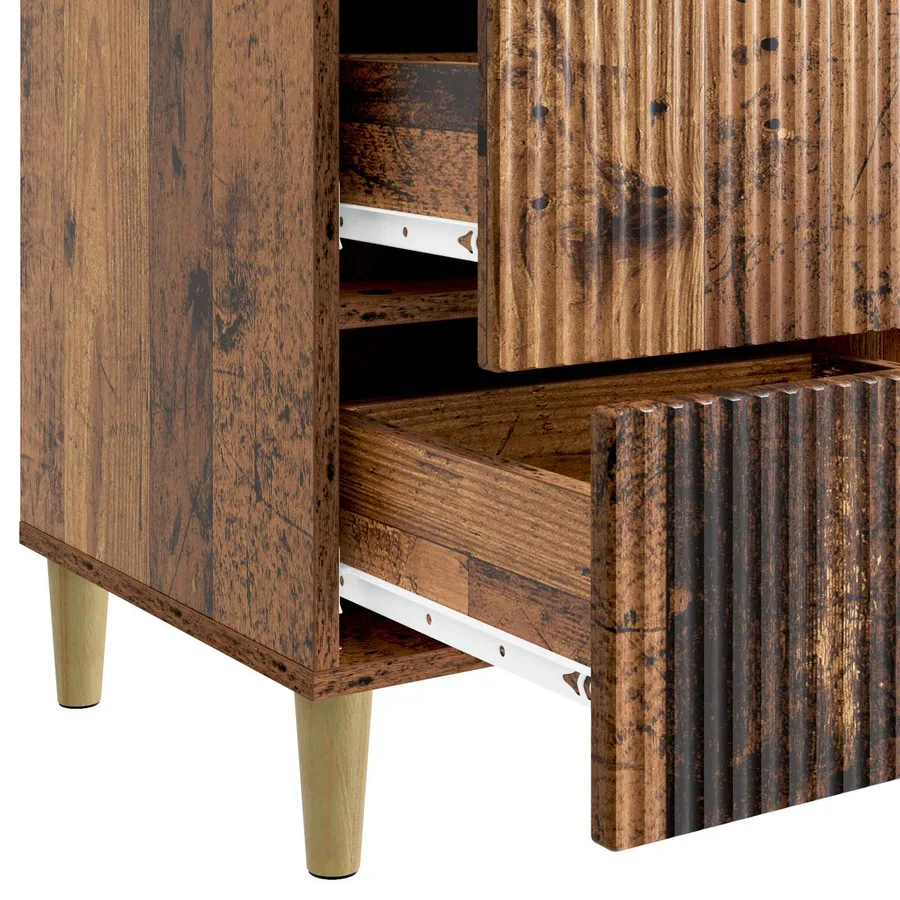 Cabinet de chevet avec tiroir Bois ancien 43 x 41 x 66,5 cm - 9