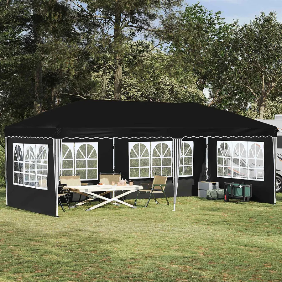 Tente de fête pop-up 575 x 289 x 245 cm Noir
