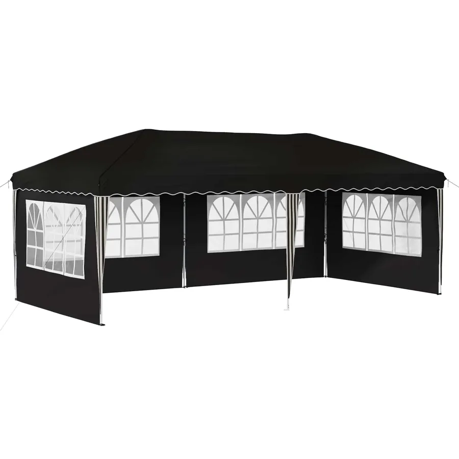 Tente de fête pop-up 575 x 289 x 245 cm Noir - 2