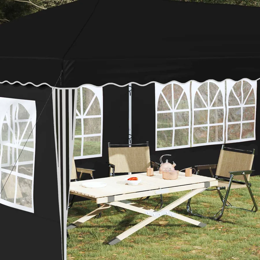 Tente de fête pop-up 575 x 289 x 245 cm Noir - 3