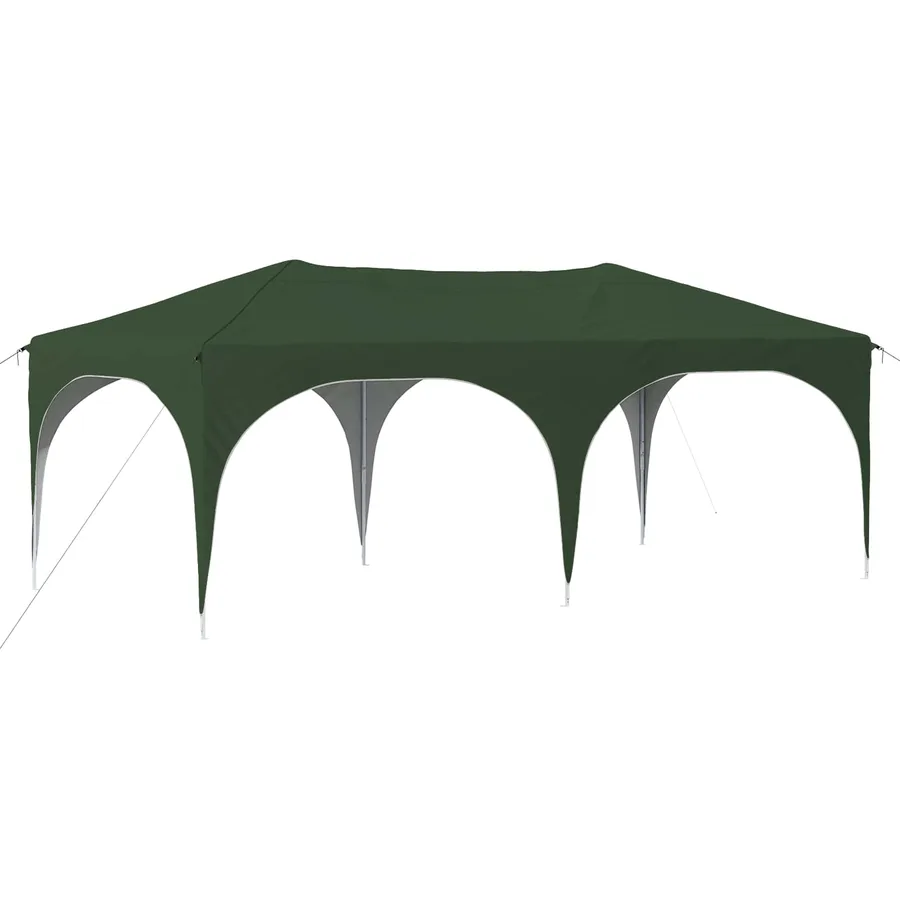 Tente de fête pop-up 575 x 288 x 245 cm Vert Tissu Oxford - 2