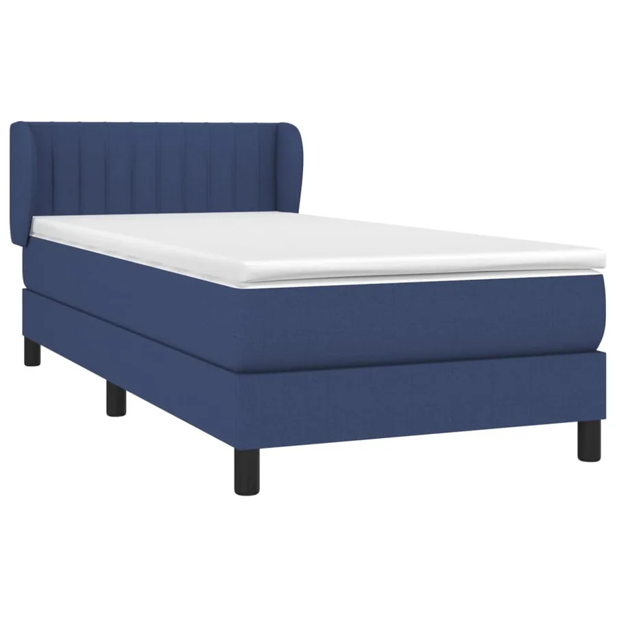 Sommier à lattes de lit avec matelas Bleu 90x190 cm Tissu - 3