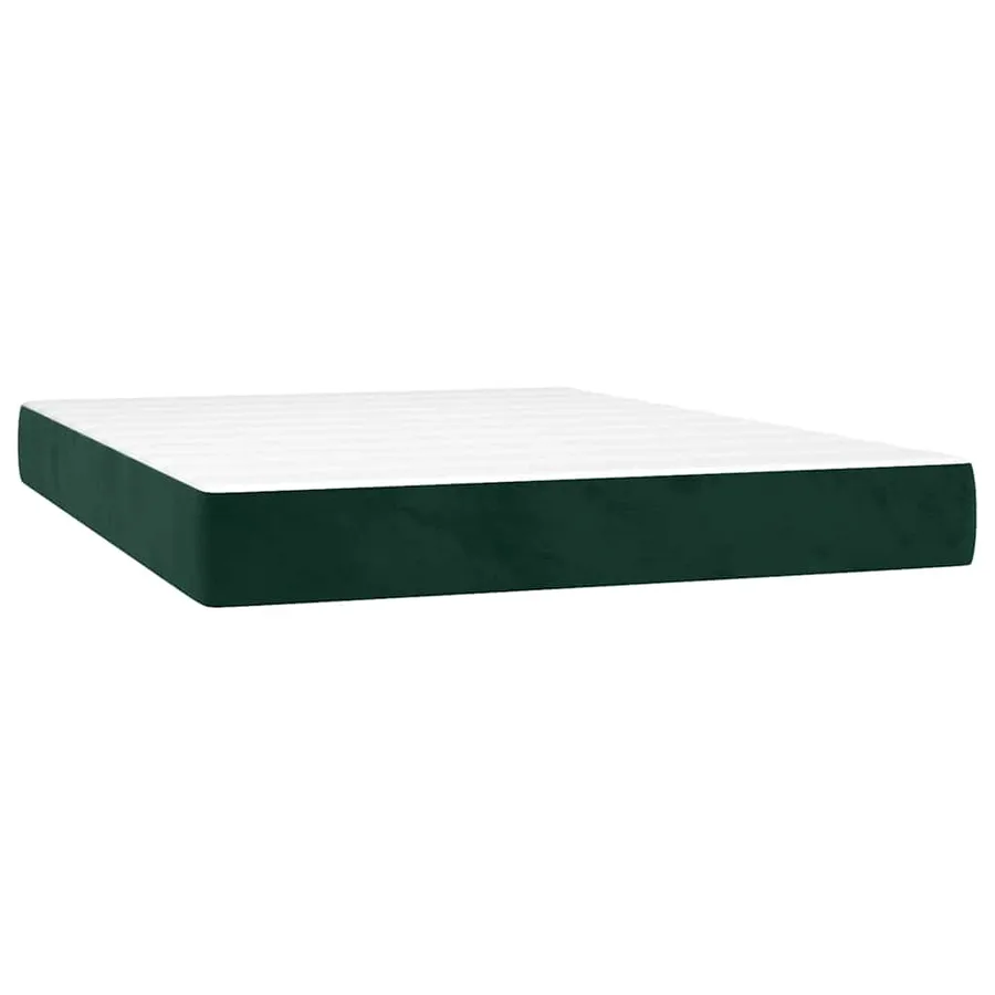 Sommier à lattes de lit et matelas Vert foncé 140x200cm Velours - 5