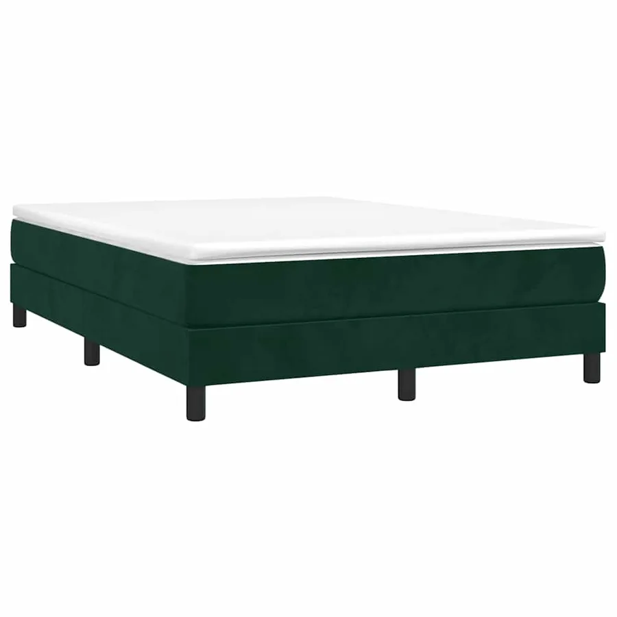 Sommier à lattes de lit et matelas Vert foncé 140x200cm Velours - 3