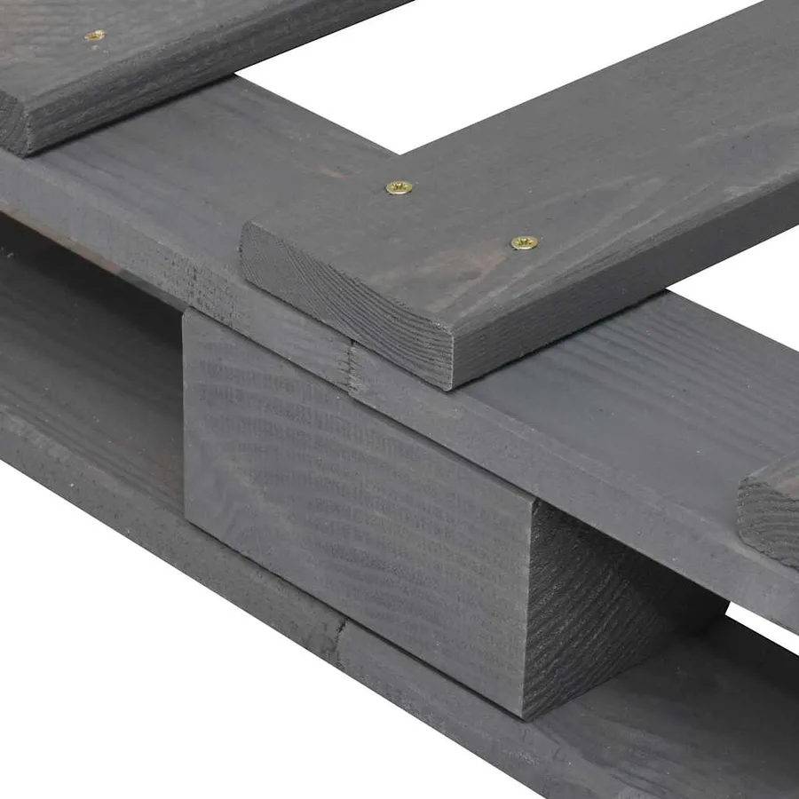 Cadre de lit de palette sans matelas gris 120x200cm bois massif - 5