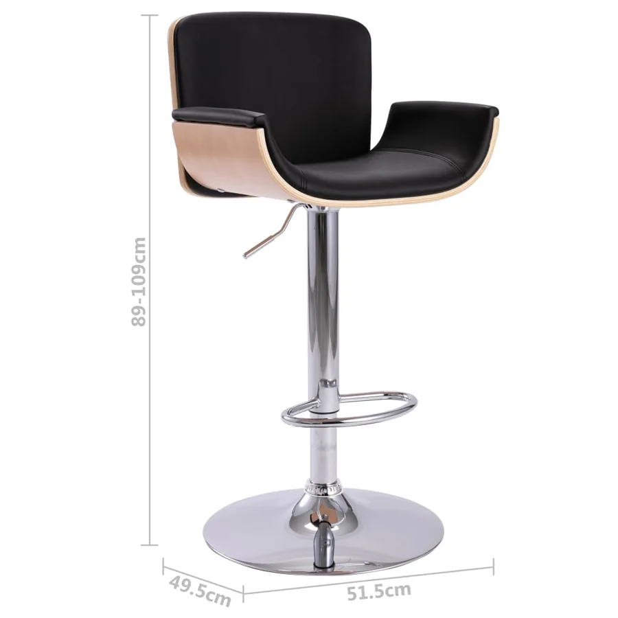 Tabouret de bar Noir Similicuir - 8