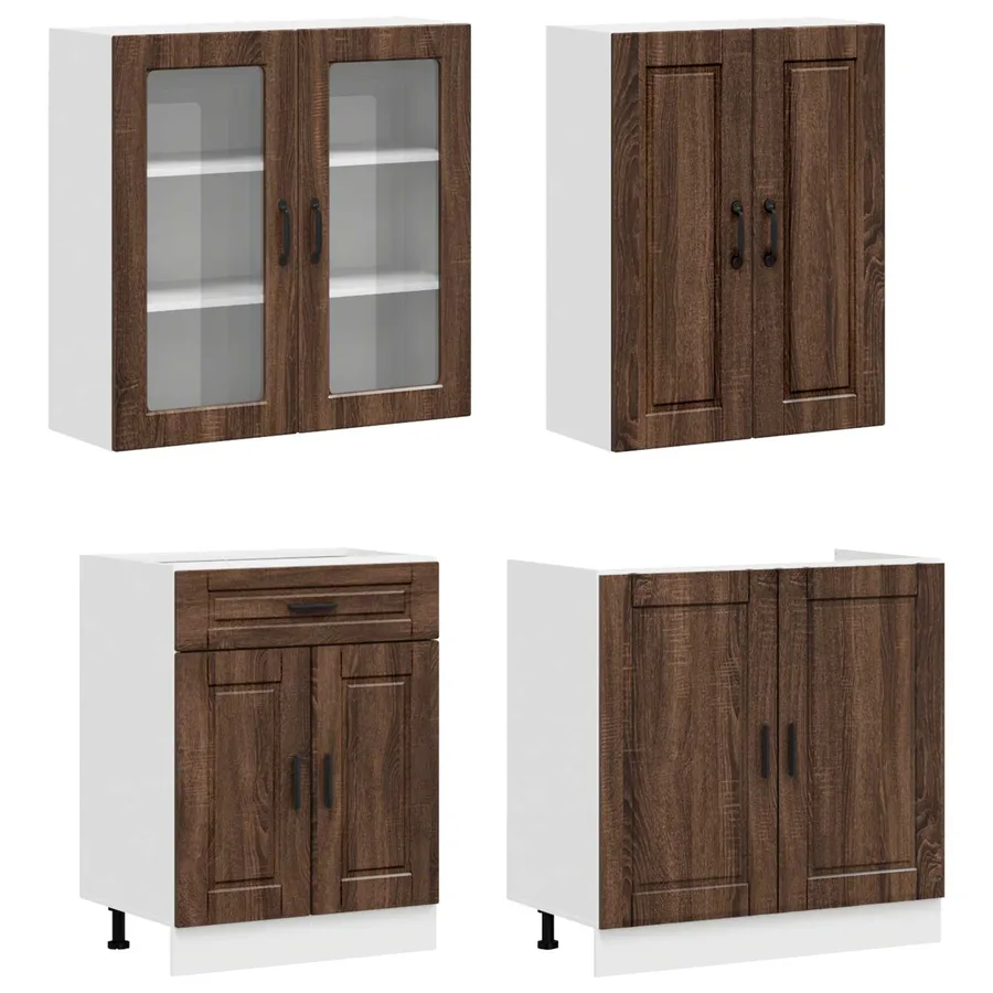 Unité de cuisine PORTO 8 pcs Chêne brun Bois d'ingénierie - 3