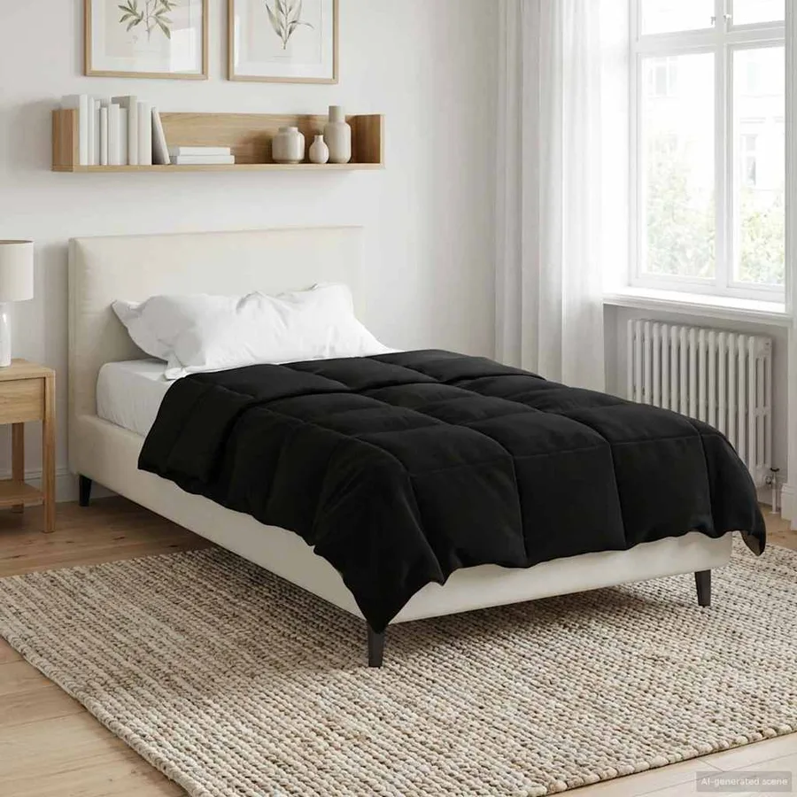 Duvet complet toute l'année Noir 155 x 220 cm Microfibre - 4