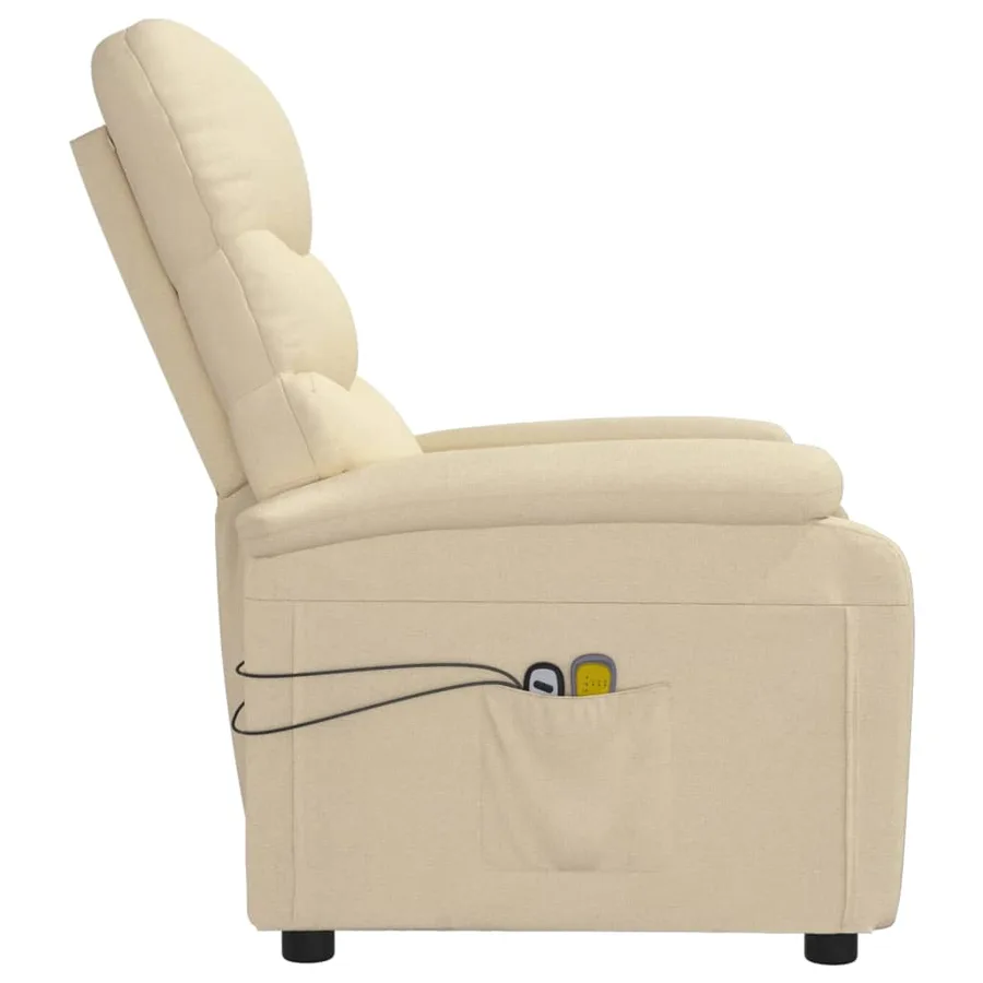 Fauteuil électrique de massage Crème Tissu - 5