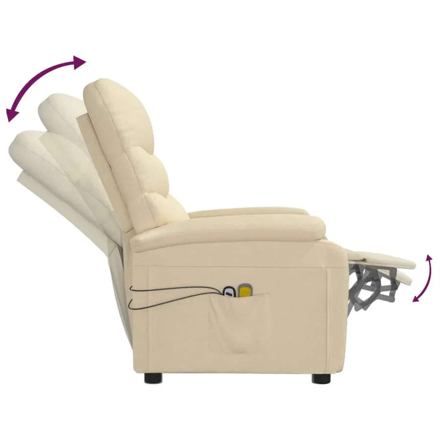 Fauteuil électrique de massage Crème Tissu - 7