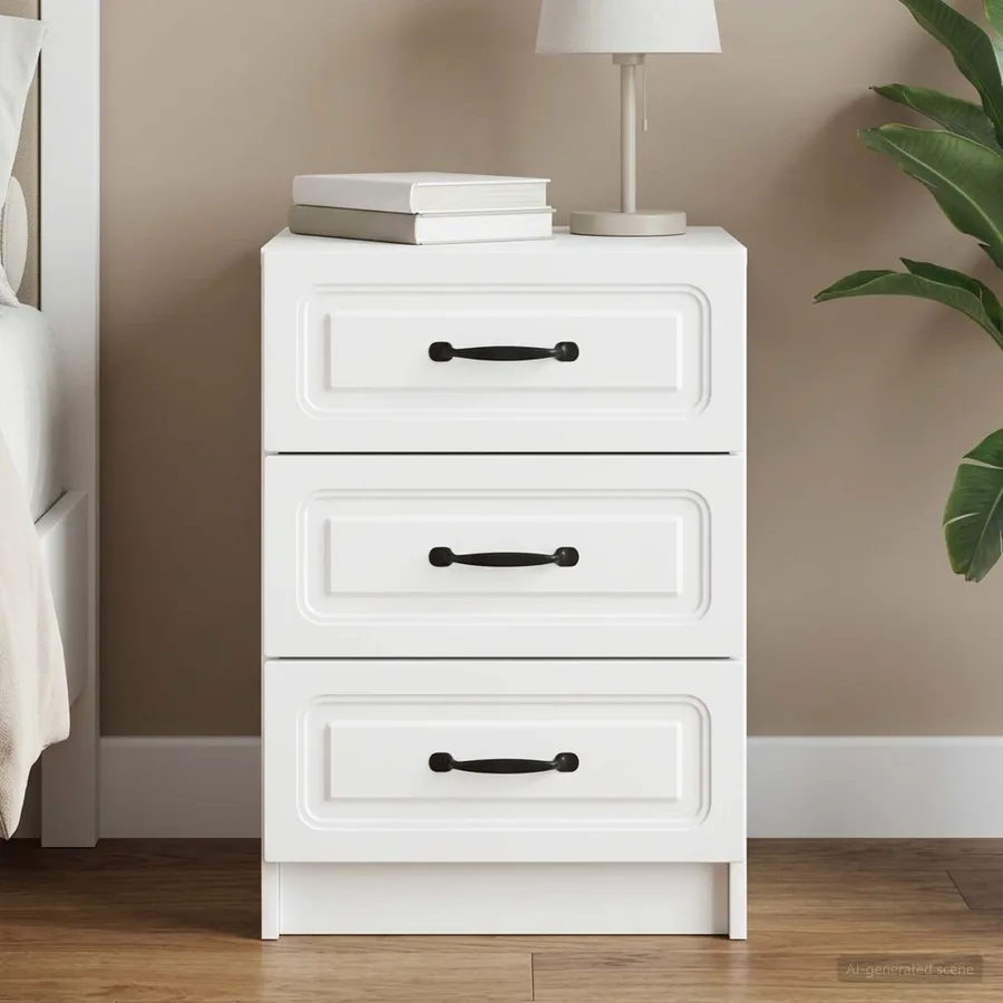 Cabinet de chevet Blanc 43 x 41 x 63,5 cm Bois d'ingénierie