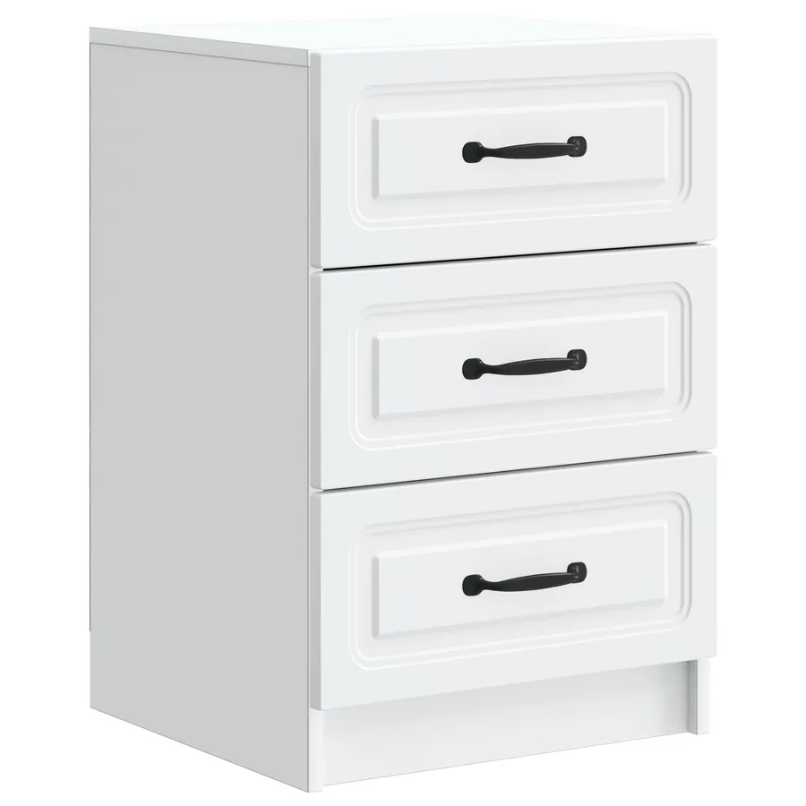 Cabinet de chevet Blanc 43 x 41 x 63,5 cm Bois d'ingénierie - 2