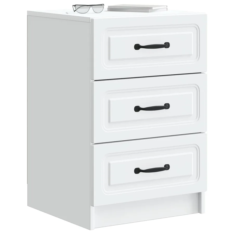Cabinet de chevet Blanc 43 x 41 x 63,5 cm Bois d'ingénierie - 3