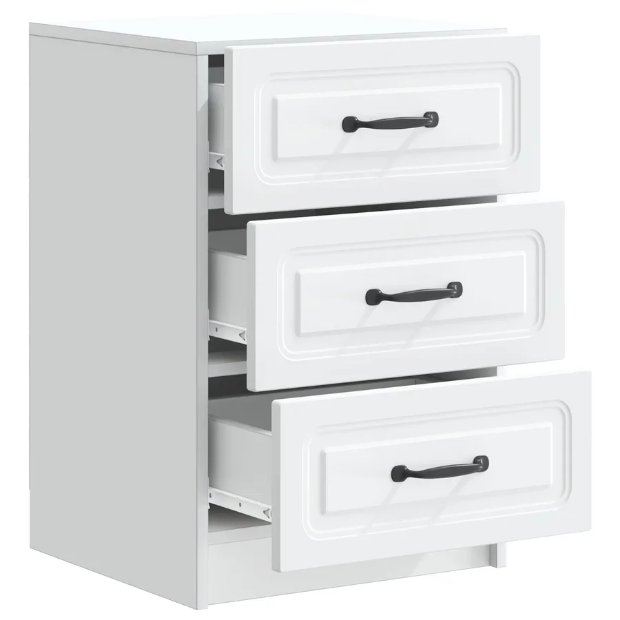 Cabinet de chevet Blanc 43 x 41 x 63,5 cm Bois d'ingénierie - 4