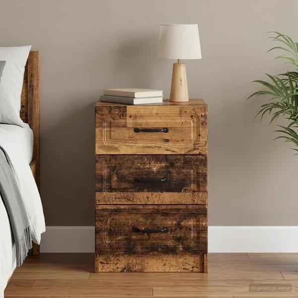 Cabinet de chevet avec tiroir Bois ancien 43 x 41 x 63,5 cm