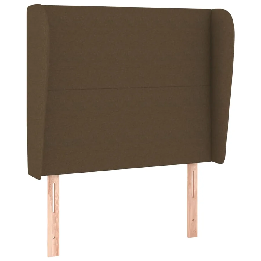 Tête de lit avec oreilles Marron foncé 83x23x118/128 cm Tissu - 2