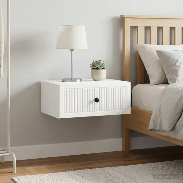 Cabinet de chevet avec tiroir 2 pcs Blanc 49 x 34,5 x 20 cm