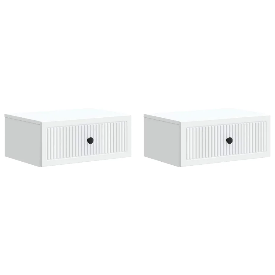 Cabinet de chevet avec tiroir 2 pcs Blanc 49 x 34,5 x 20 cm - 2