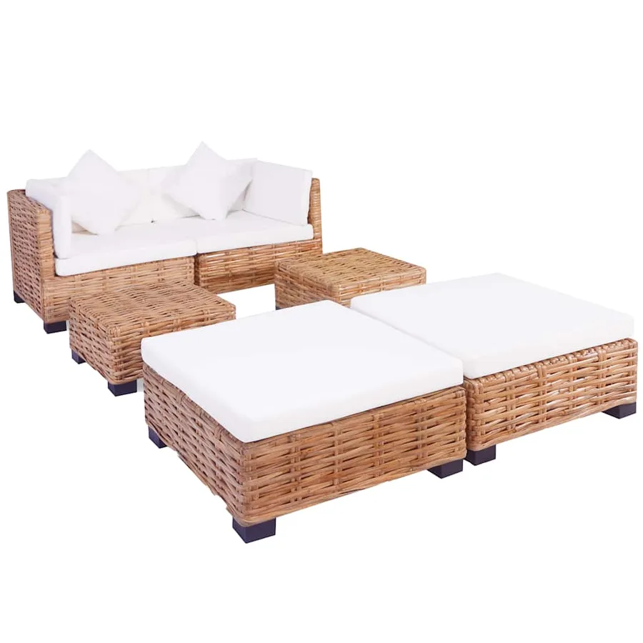 Ensemble de canapés 16 pcs Rotin naturel - 3
