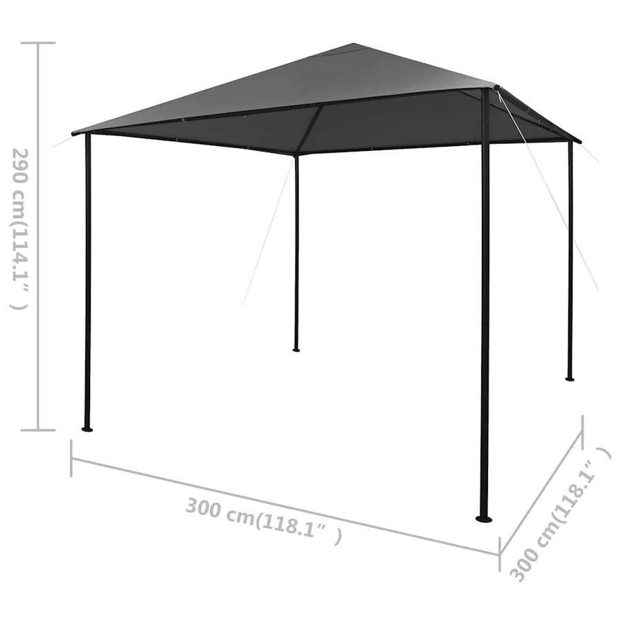 Tonnelle 3x3 m Anthracite Tissu et acier 180 g/m² - 8