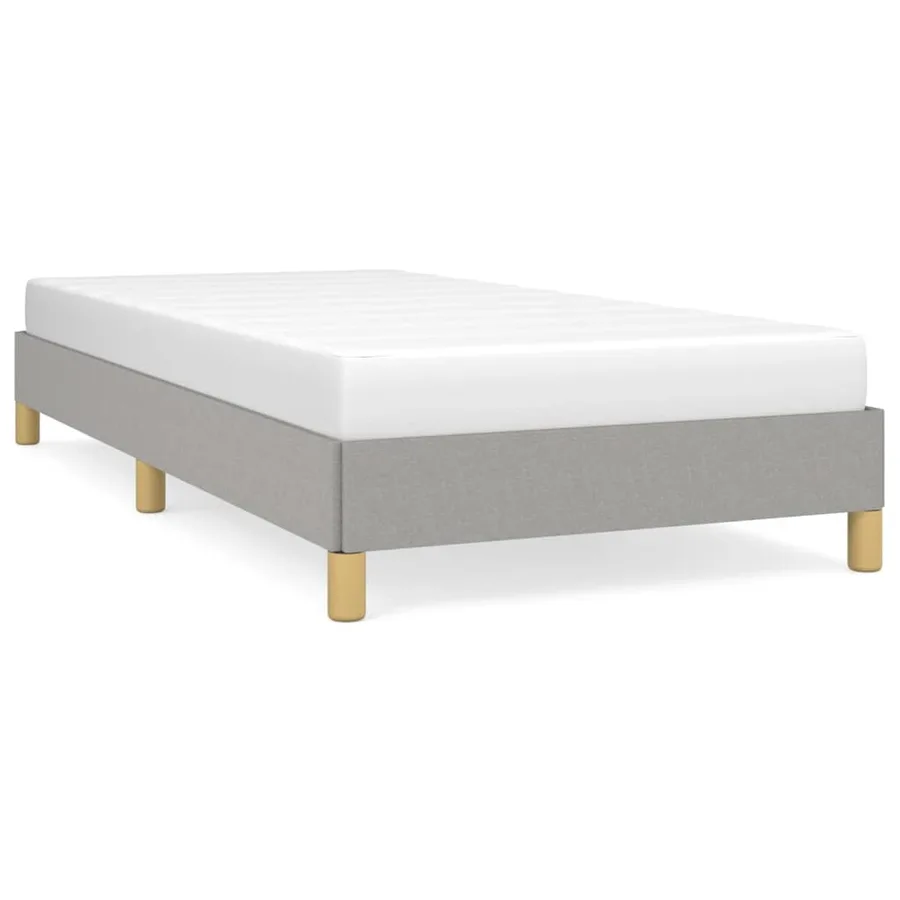 Cadre de lit sans matelas gris clair 100x200 cm tissu - 2