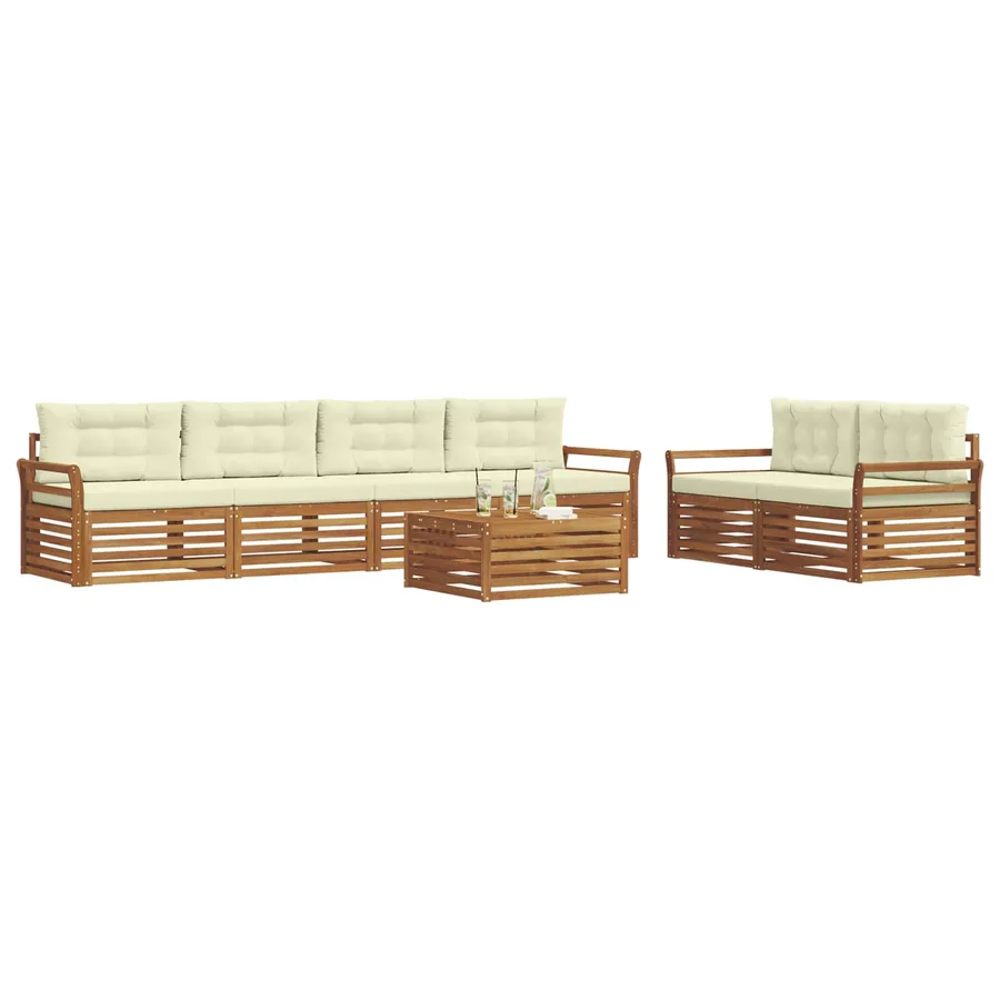 Ensemble de canapés d'extérieur 7 pcs Naturel et Crème - 3