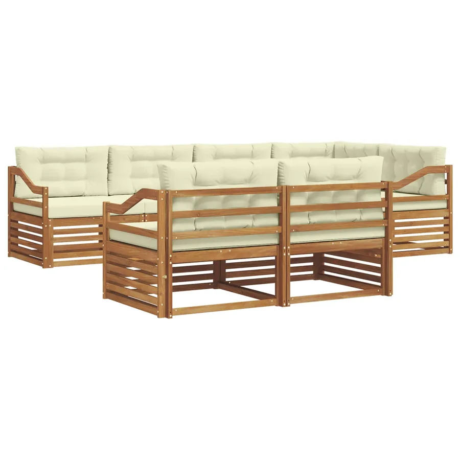 Ensemble de canapés d'extérieur 7 pcs Naturel et Crème - 2