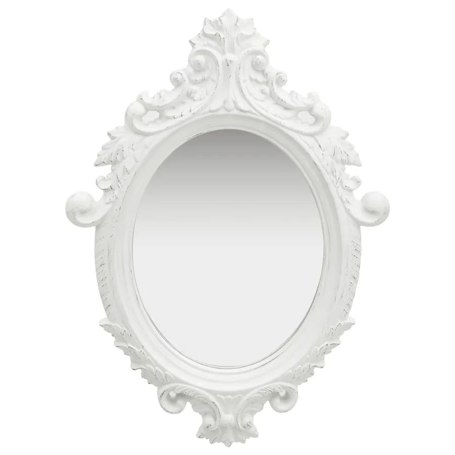 Miroir mural style château 56x76 cm Blanc