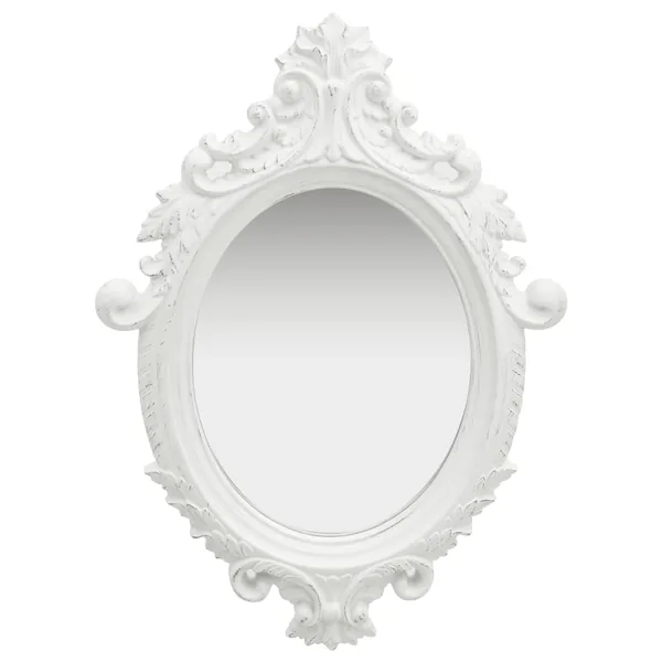 Miroir mural style château 56x76 cm Blanc