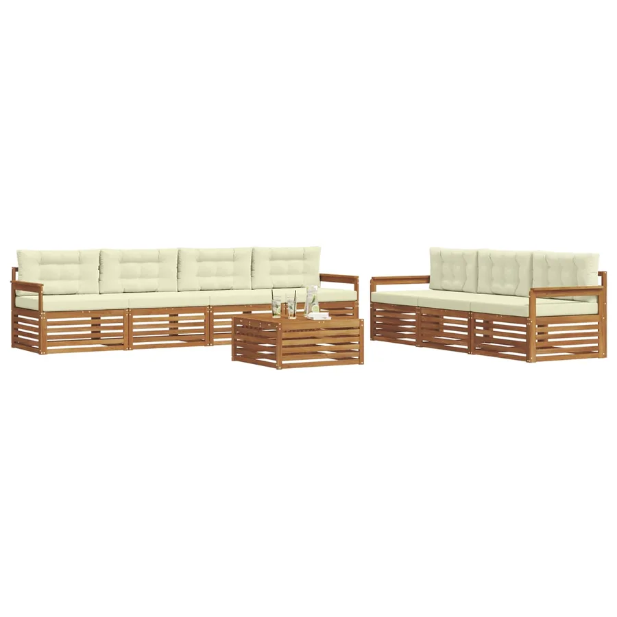 Ensemble de canapés d'extérieur 8 pcs Naturel et Crème - 3