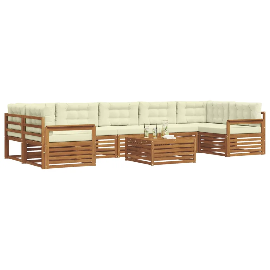 Ensemble de canapés d'extérieur 8 pcs Naturel et Crème - 3