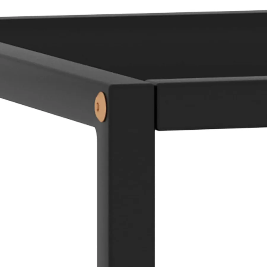 Table basse Noir avec verre noir 90x90x50 cm - 4