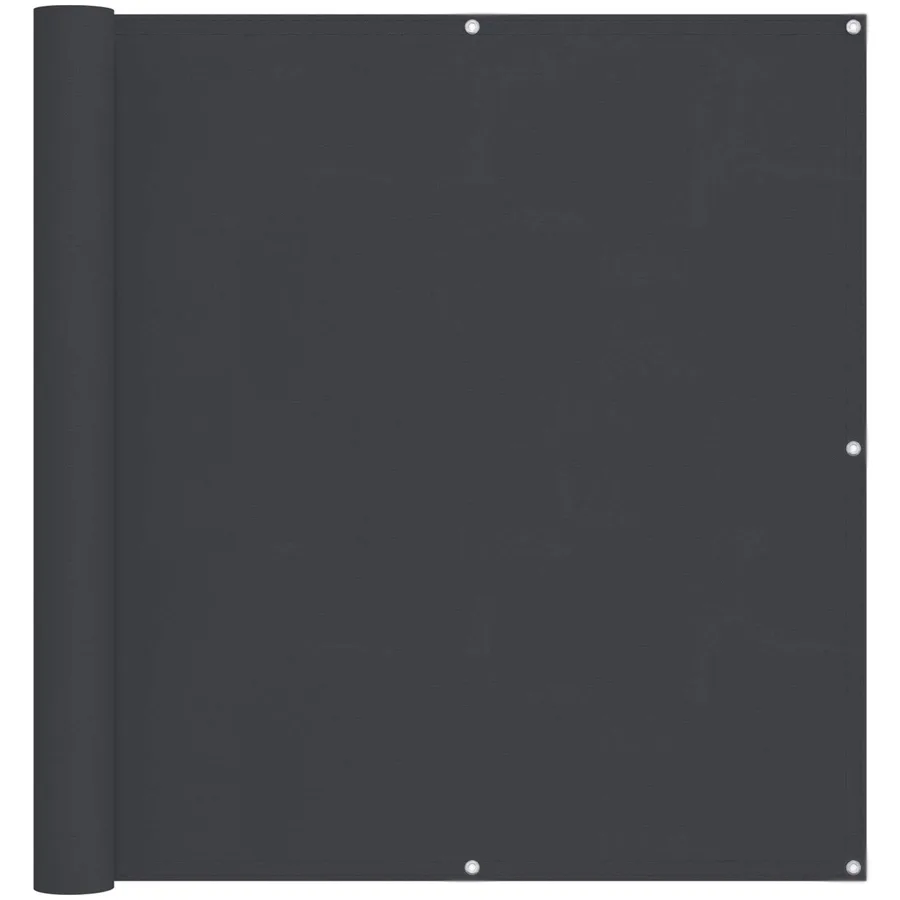 Écran de balcon Noir 110 x 600 cm Tissu Oxford - 2