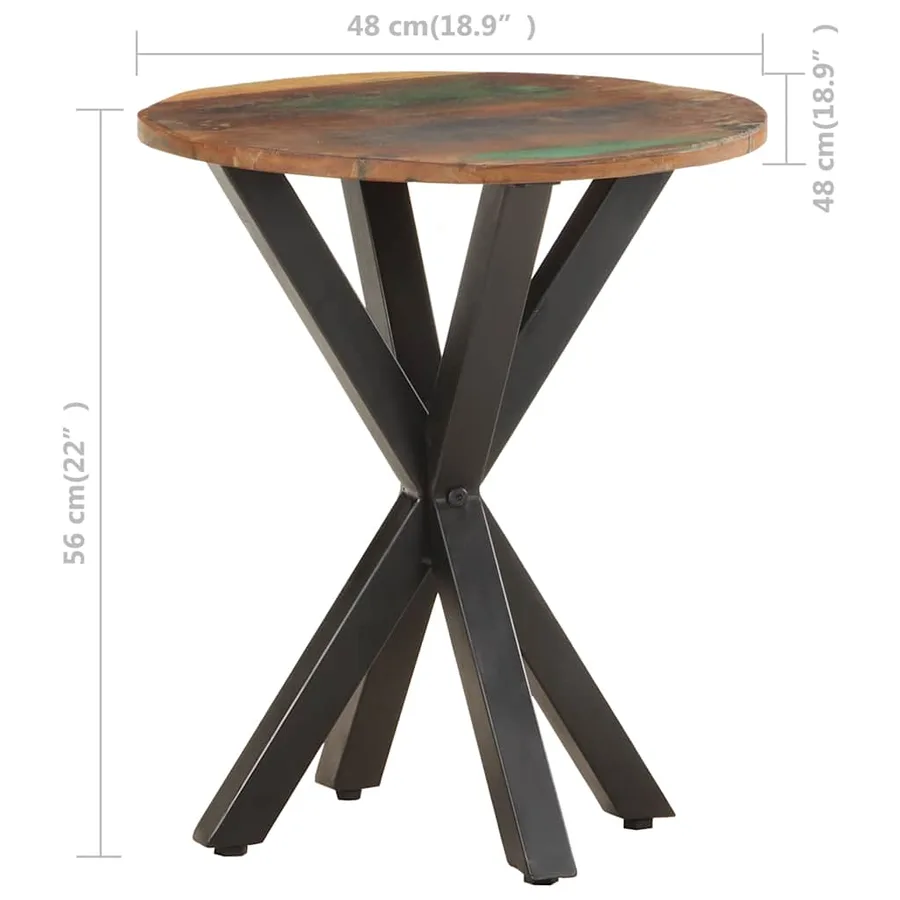 Table d'appoint 48x48x56 cm Bois de récupération massif - 6