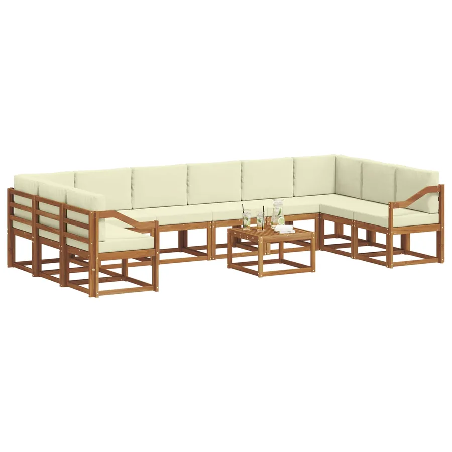 Ensemble de canapés d'extérieur 11 pcs Naturel et Crème - 3