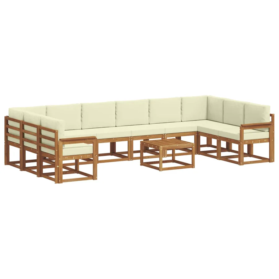 Ensemble de canapés d'extérieur 11 pcs Naturel et Crème - 2