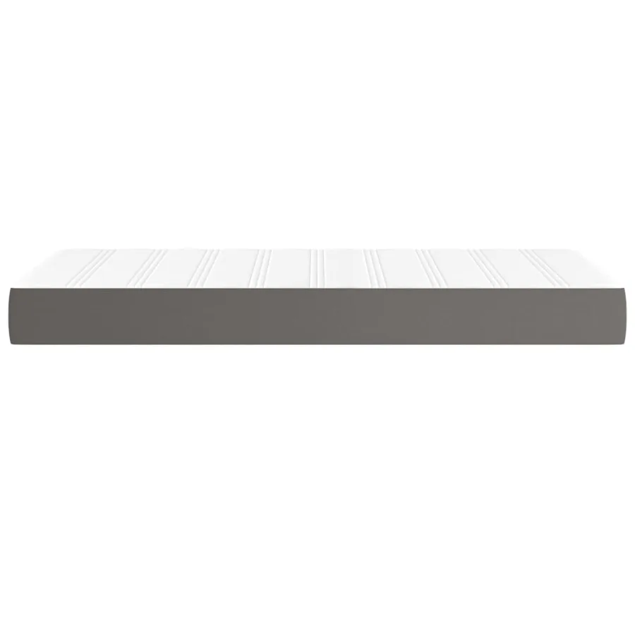 Matelas de lit à ressorts ensachés fermeté moyenne Gris 90x190x20 cm Similicuir - 4