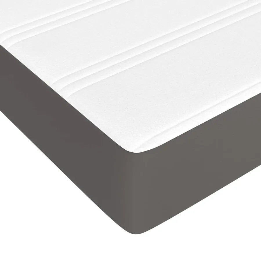Matelas de lit à ressorts ensachés fermeté moyenne Gris 90x190x20 cm Similicuir - 5