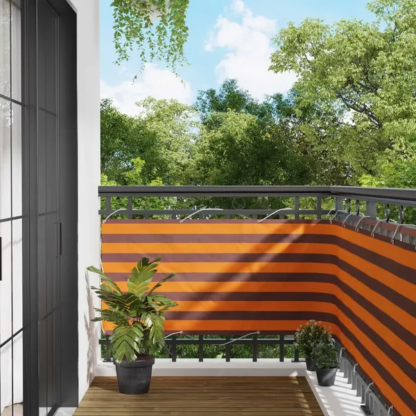 Écran de balcon Orange et marron 75 x 200 cm